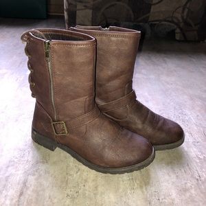 Buckled Lace Up Combat Boots